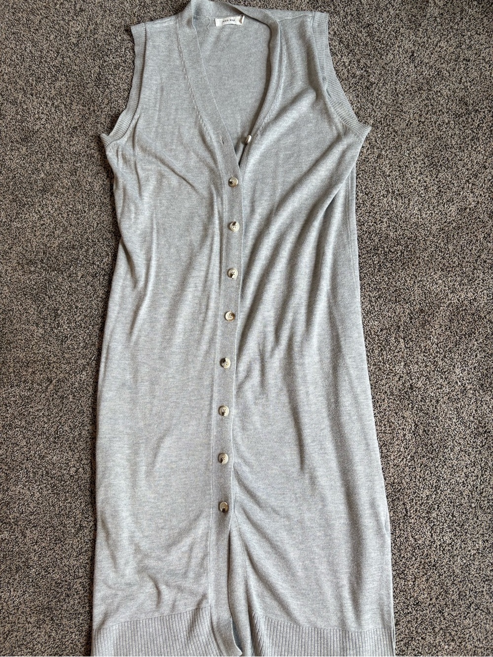 Mod Ref Sleeveless Button-Front Midi Dress - Light Gray